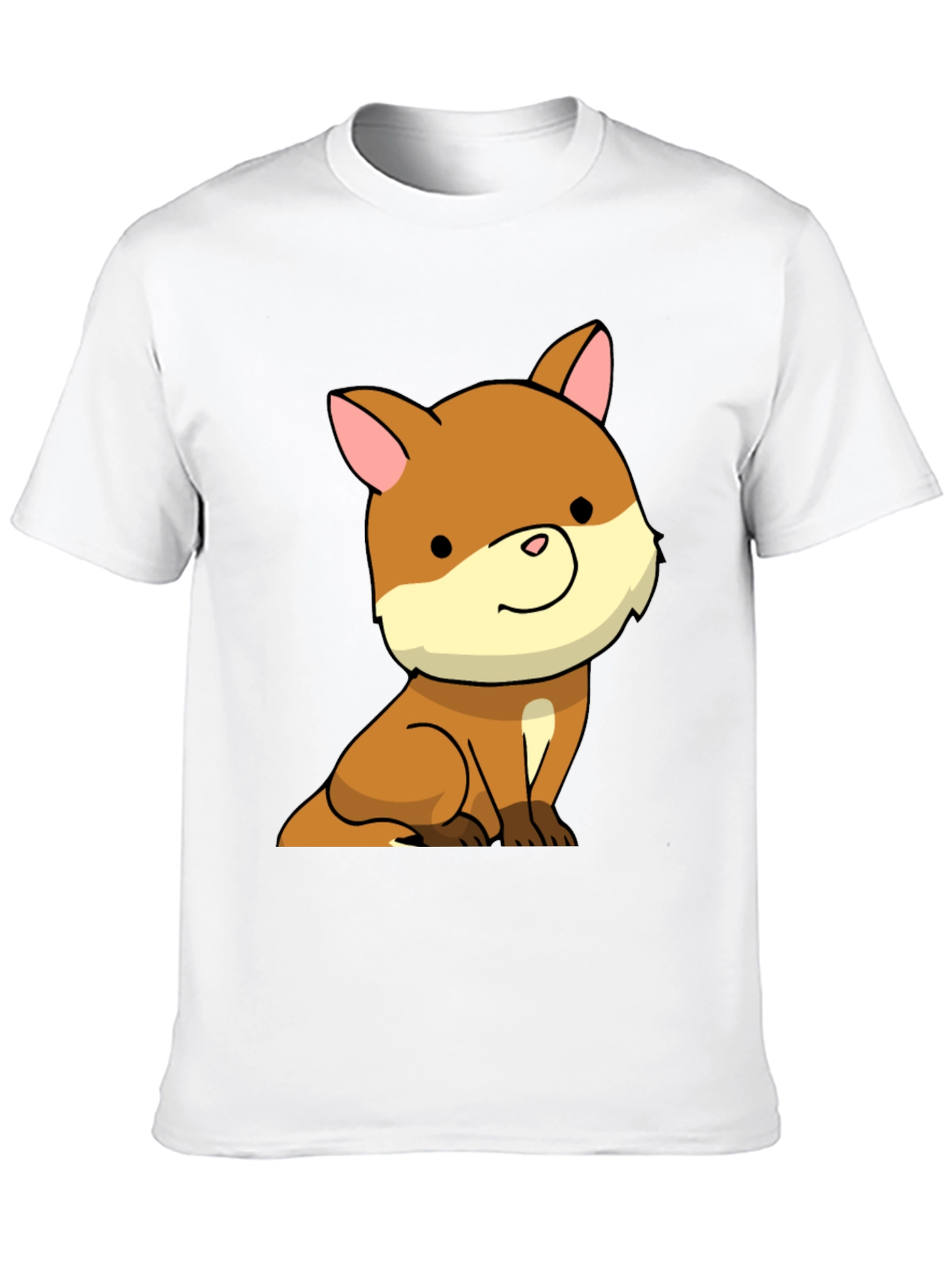 Cute Cartoon Dog Black T-Shirt