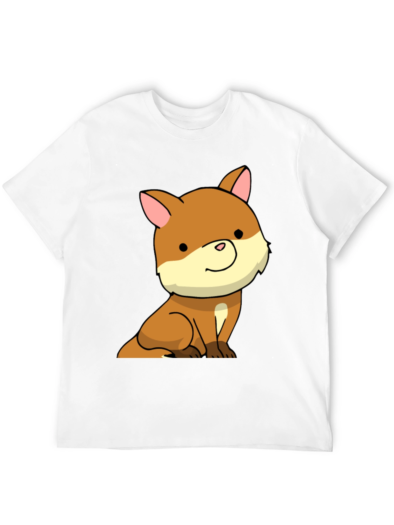 Cute Cartoon Dog Black T-Shirt