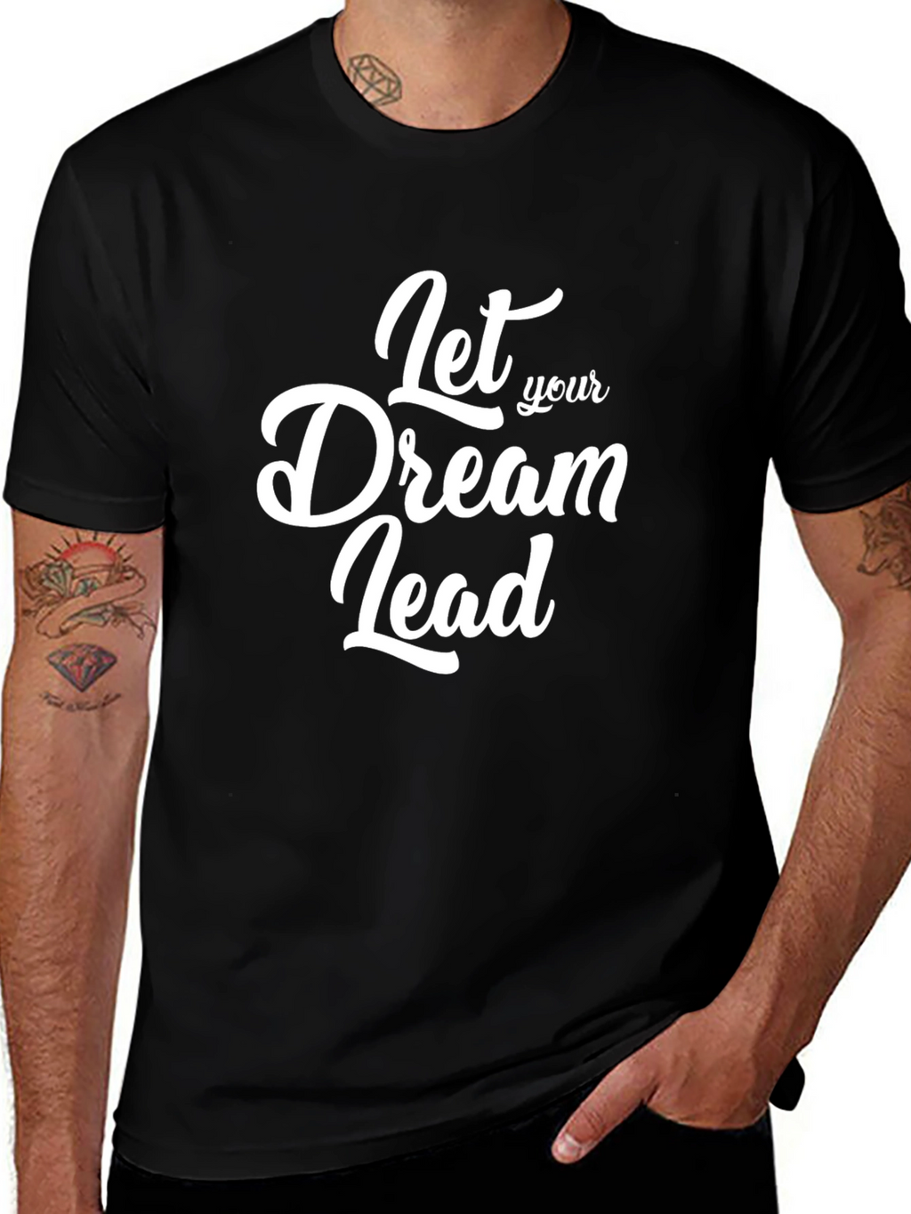 Dream Lead T-Shirt: Motivational Black Tee