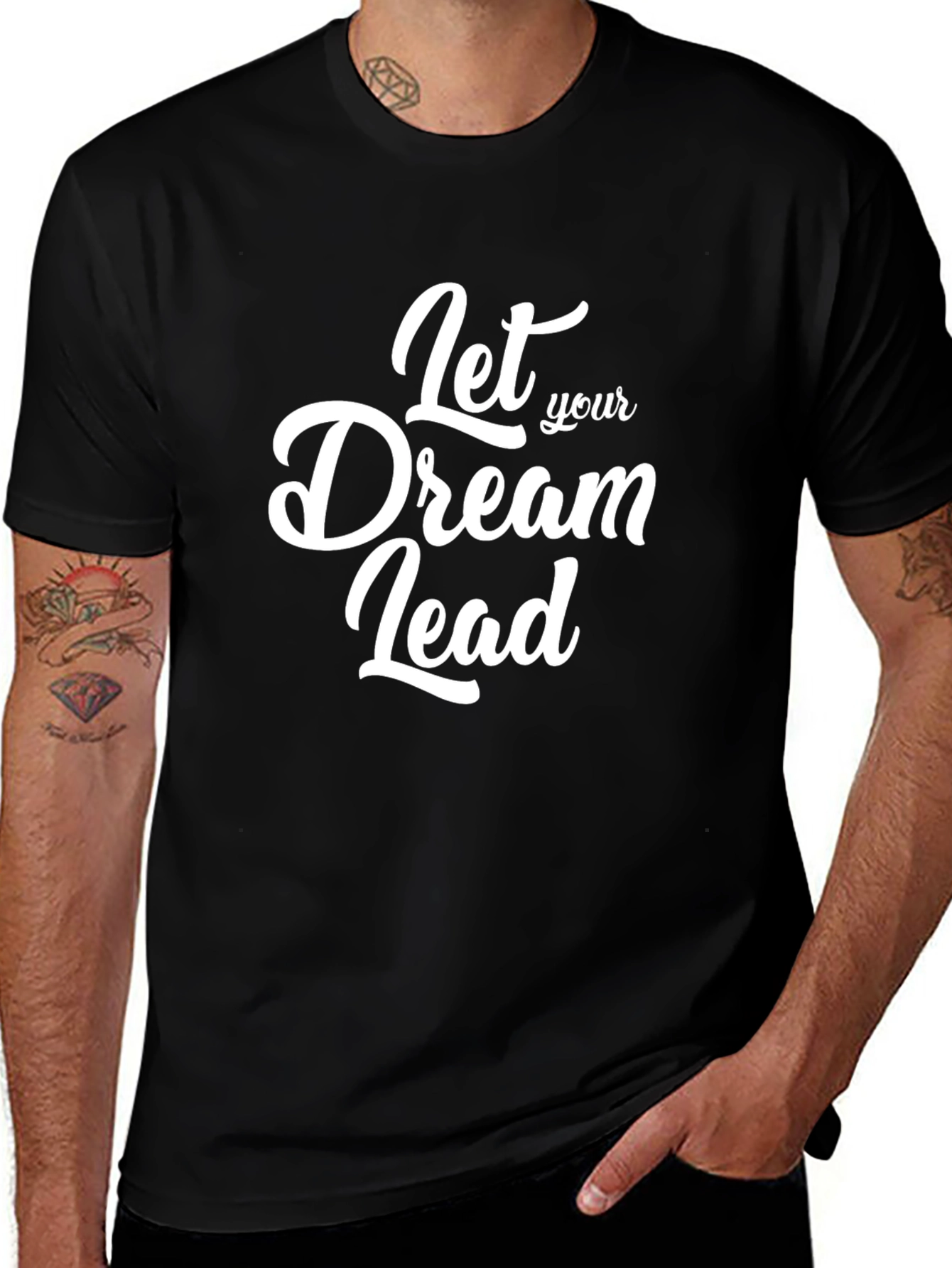 Dream Lead T-Shirt: Motivational Black Tee