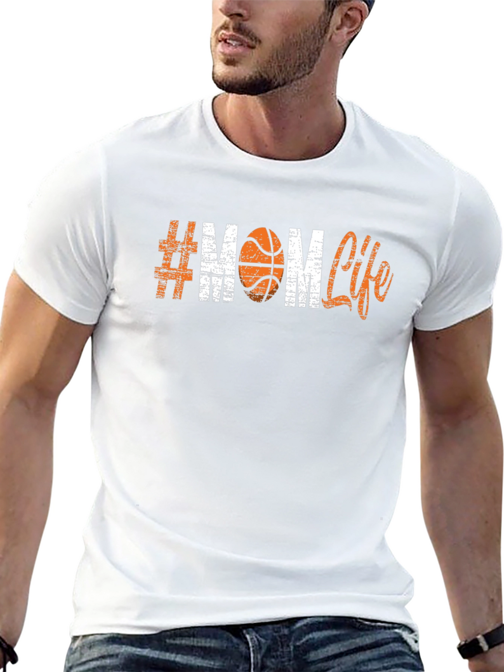 #Mom Life Basketball T-Shirt - Trendy Graphic Tee