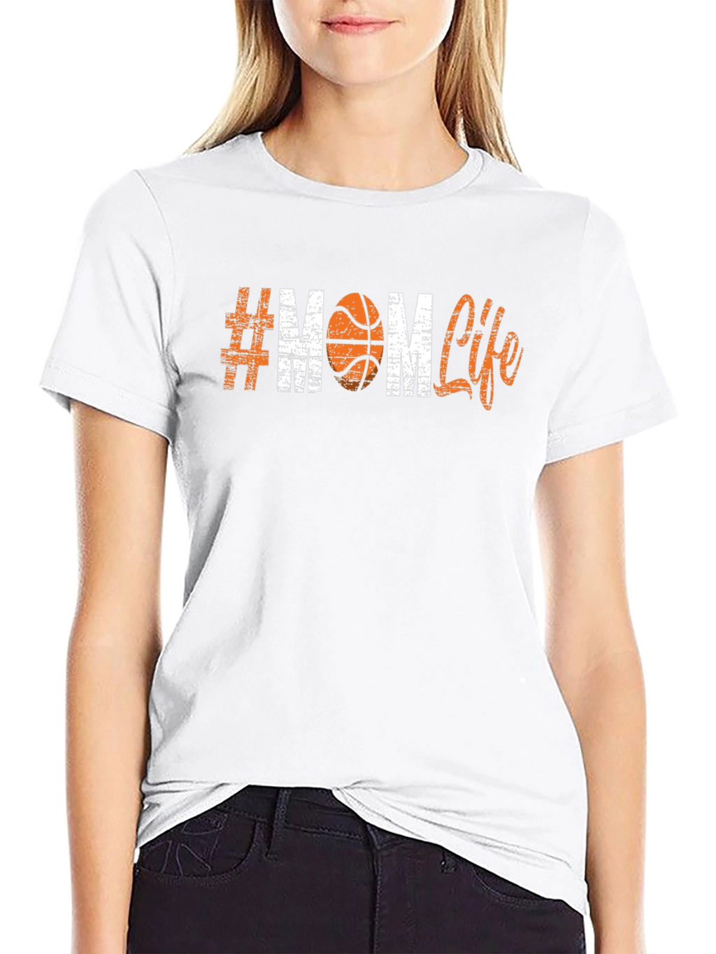 #Mom Life Basketball T-Shirt - Trendy Graphic Tee