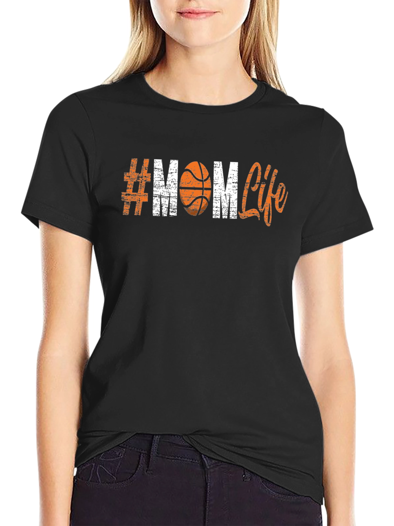 #Mom Life Basketball T-Shirt - Trendy Graphic Tee
