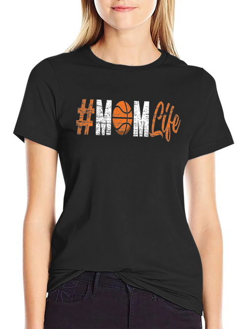 #Mom Life Basketball T-Shirt - Trendy Graphic Tee