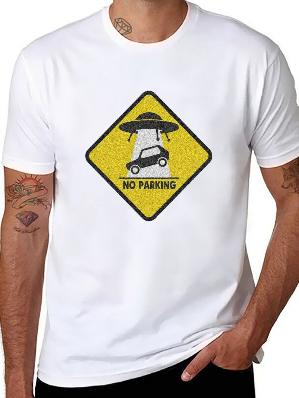 Alien Abduction No Parking Graphic Tee