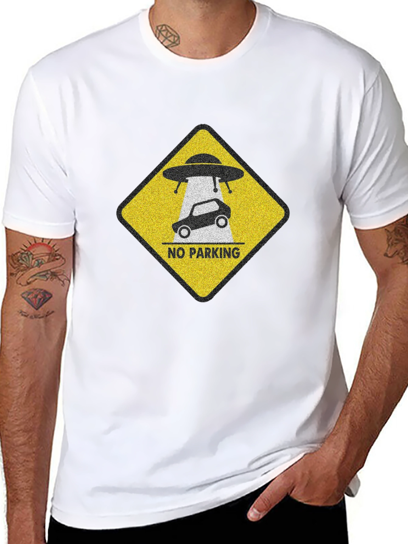 Alien Abduction No Parking Graphic Tee