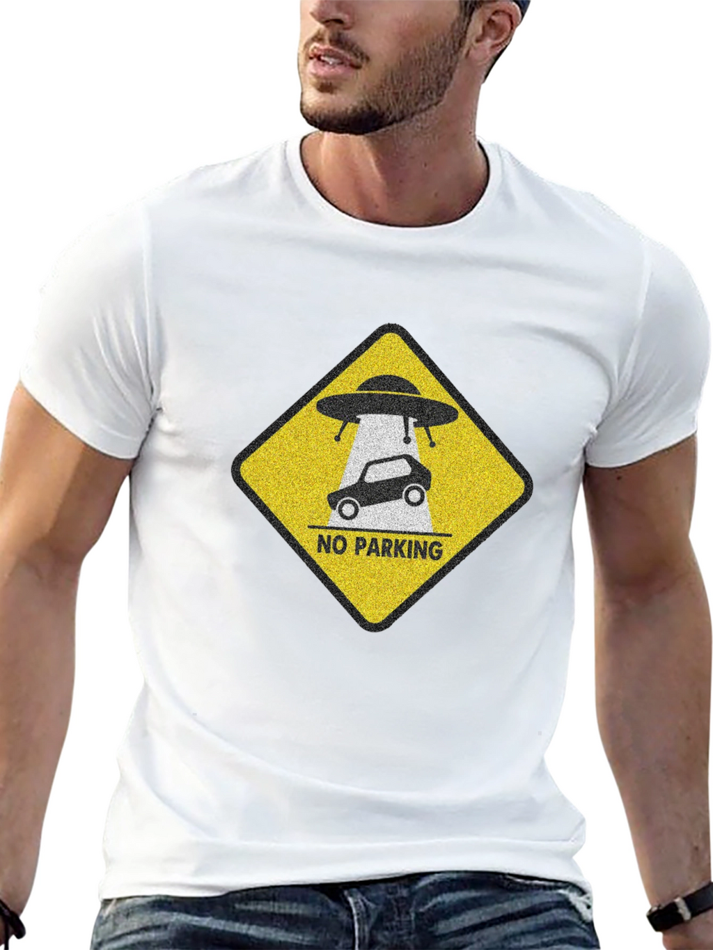 Alien Abduction No Parking Graphic Tee