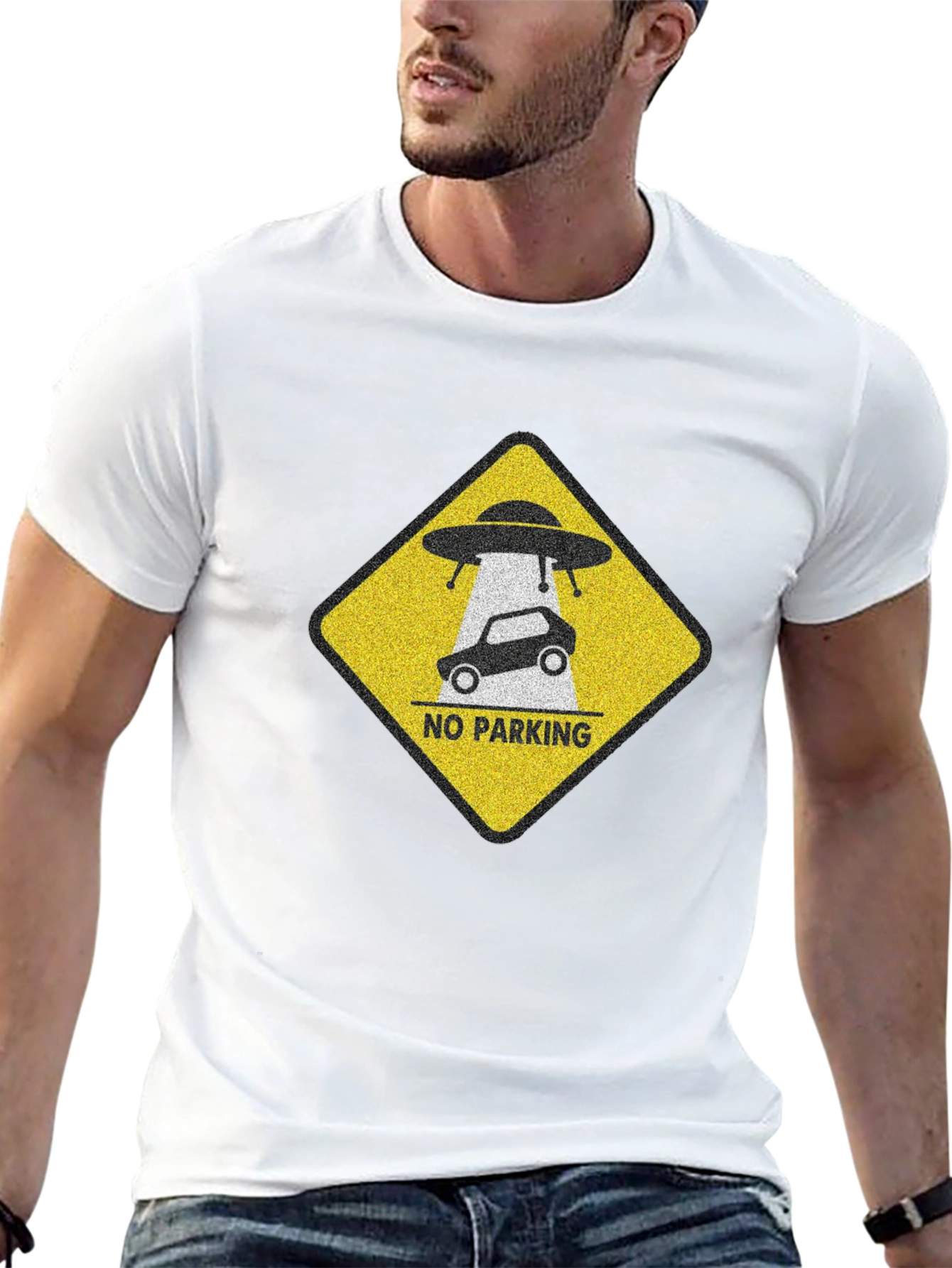 Alien Abduction No Parking Graphic Tee