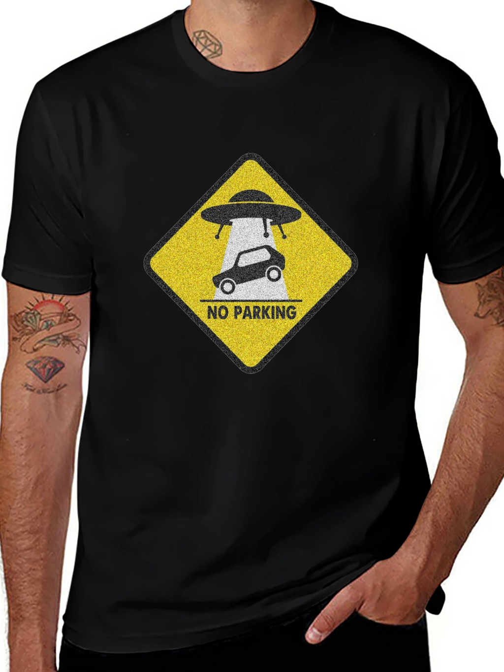 Alien Abduction No Parking Graphic Tee