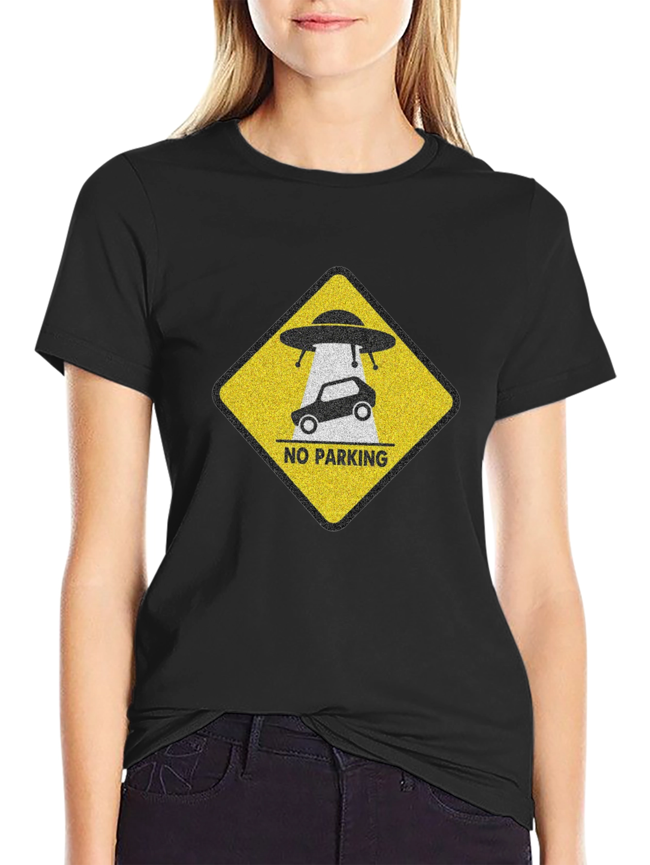 Alien Abduction No Parking Graphic Tee