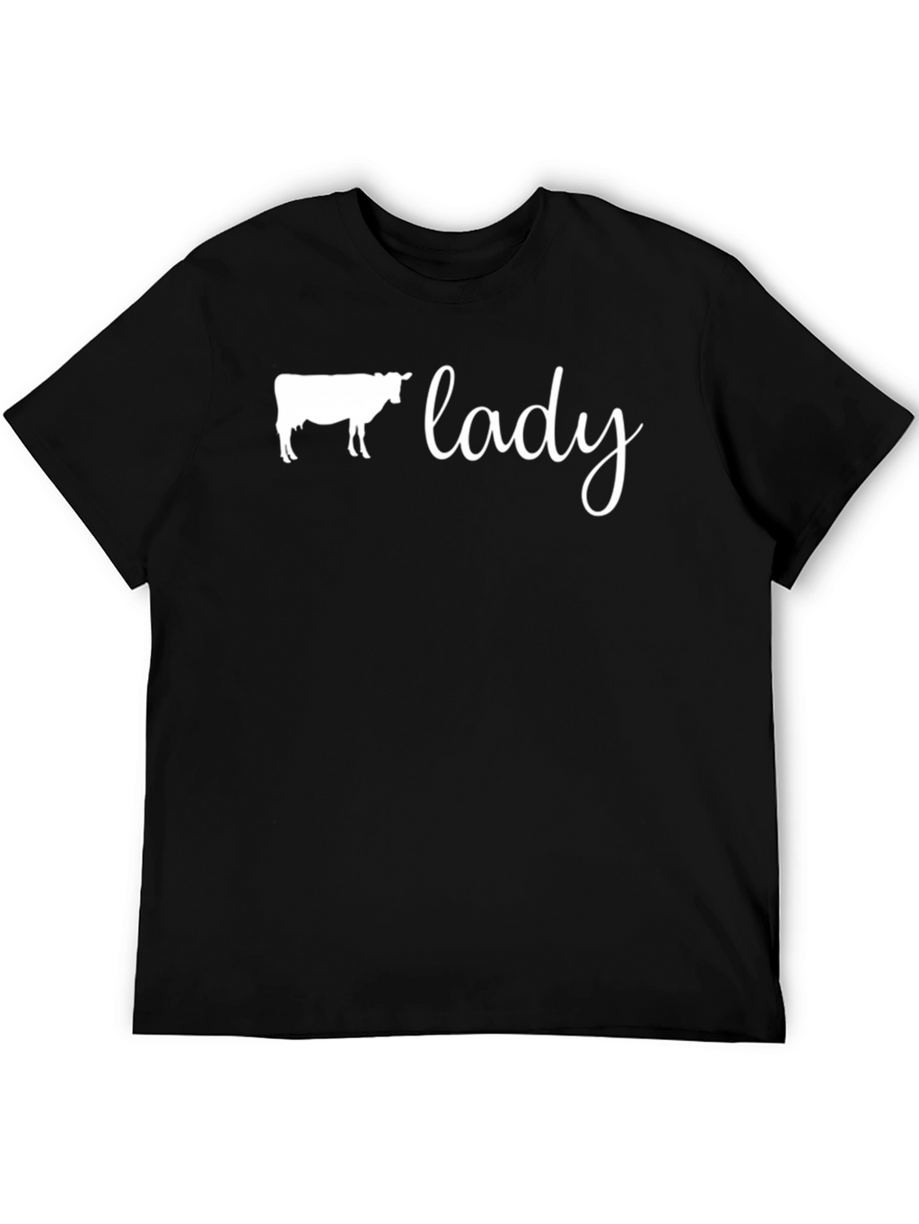 Cow Lady T-Shirt - Black Cotton Tee