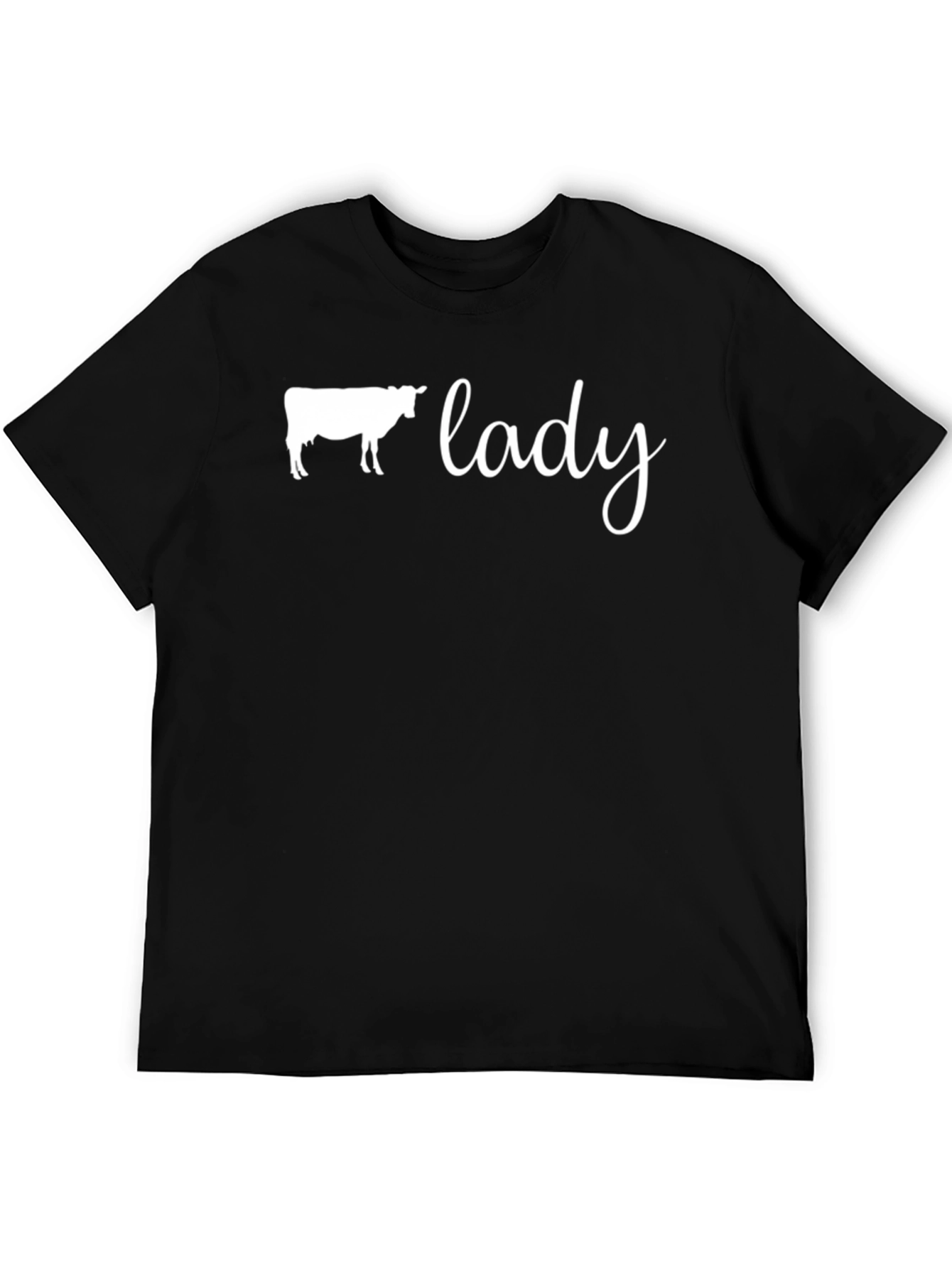 Cow Lady T-Shirt - Black Cotton Tee