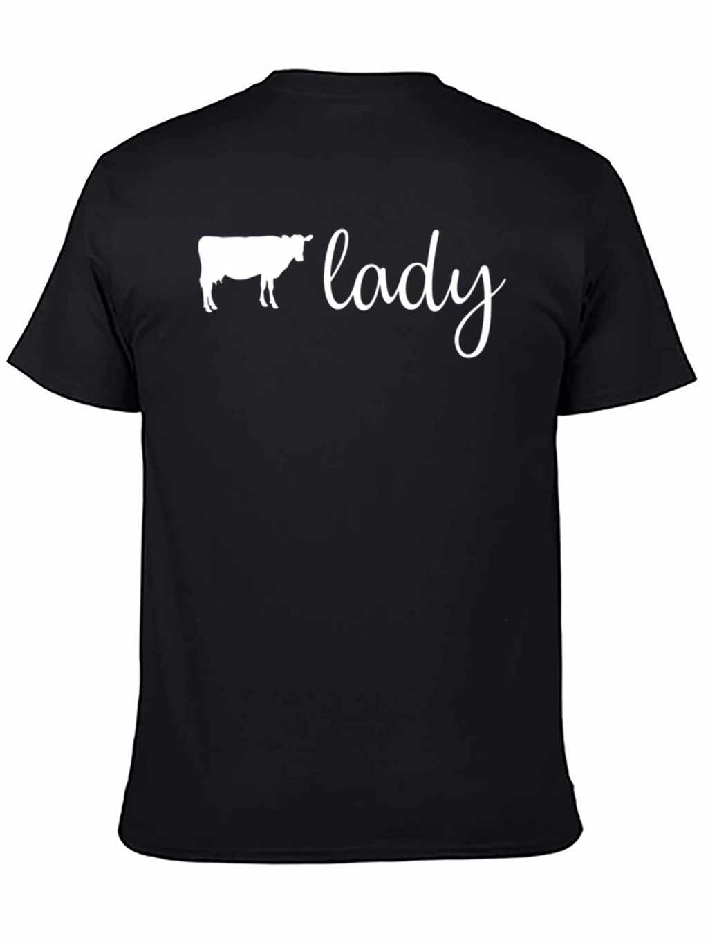 Cow Lady T-Shirt - Black Cotton Tee