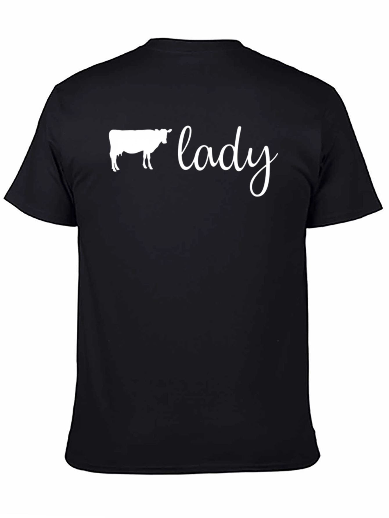 Cow Lady T-Shirt - Black Cotton Tee
