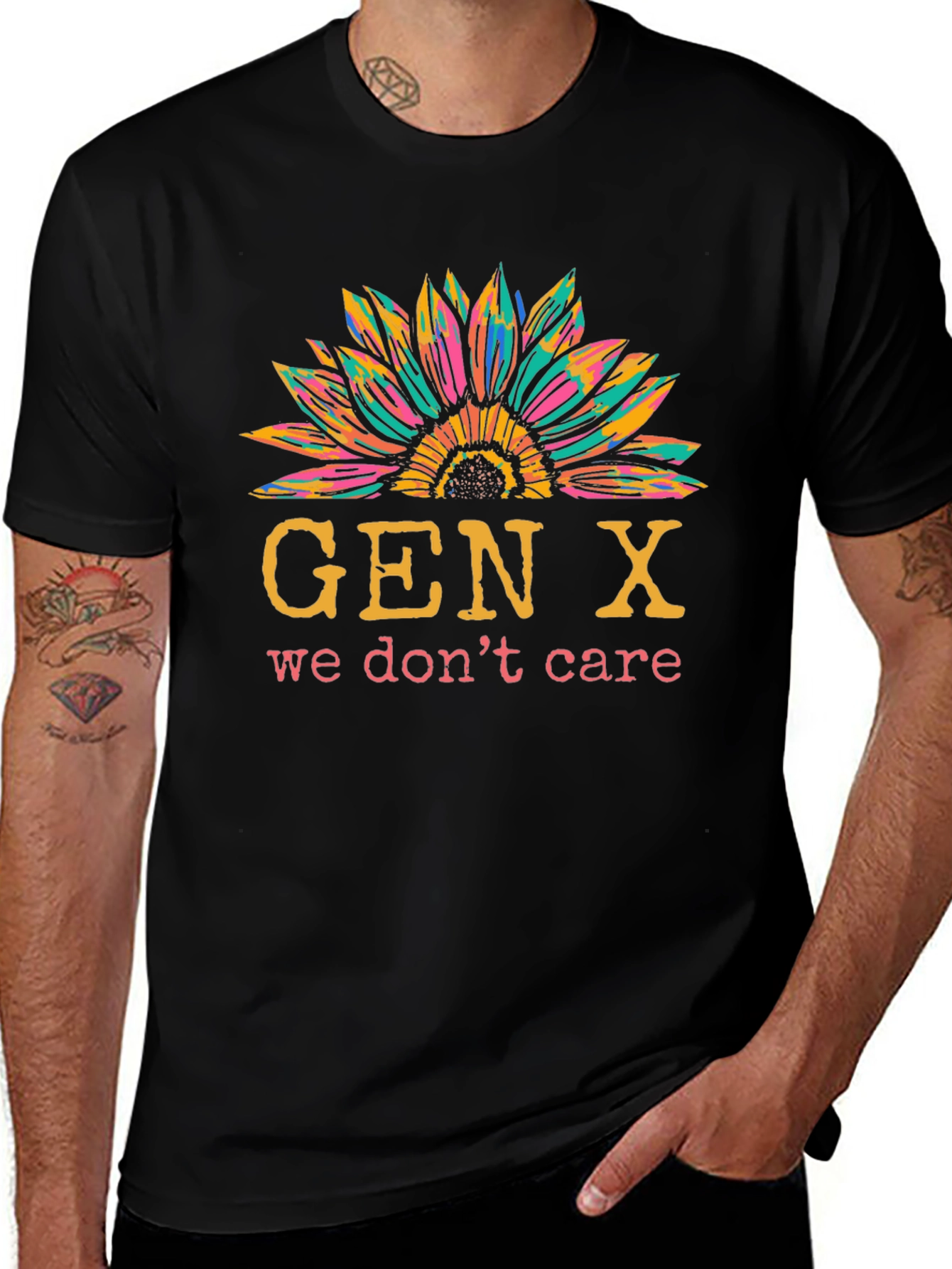 GEN X Sunflower Graphic T-Shirt - We Dont Care Tee