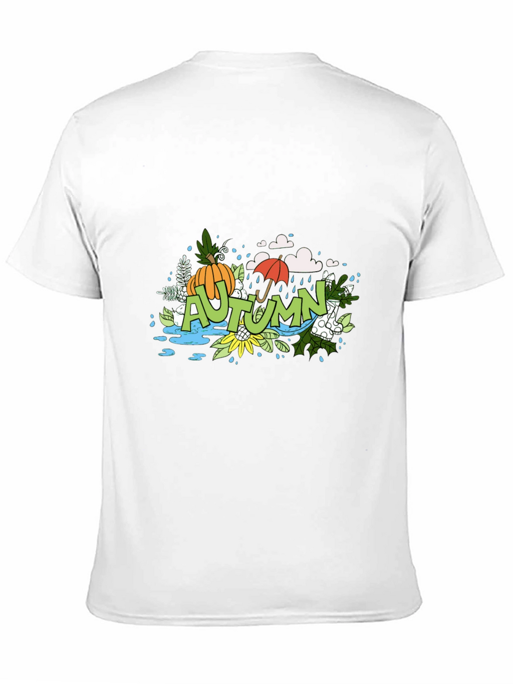 Autumn Graphic Print Black T-Shirt