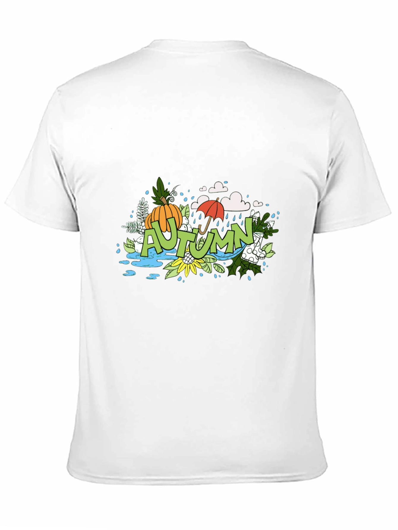 Autumn Graphic Print Black T-Shirt