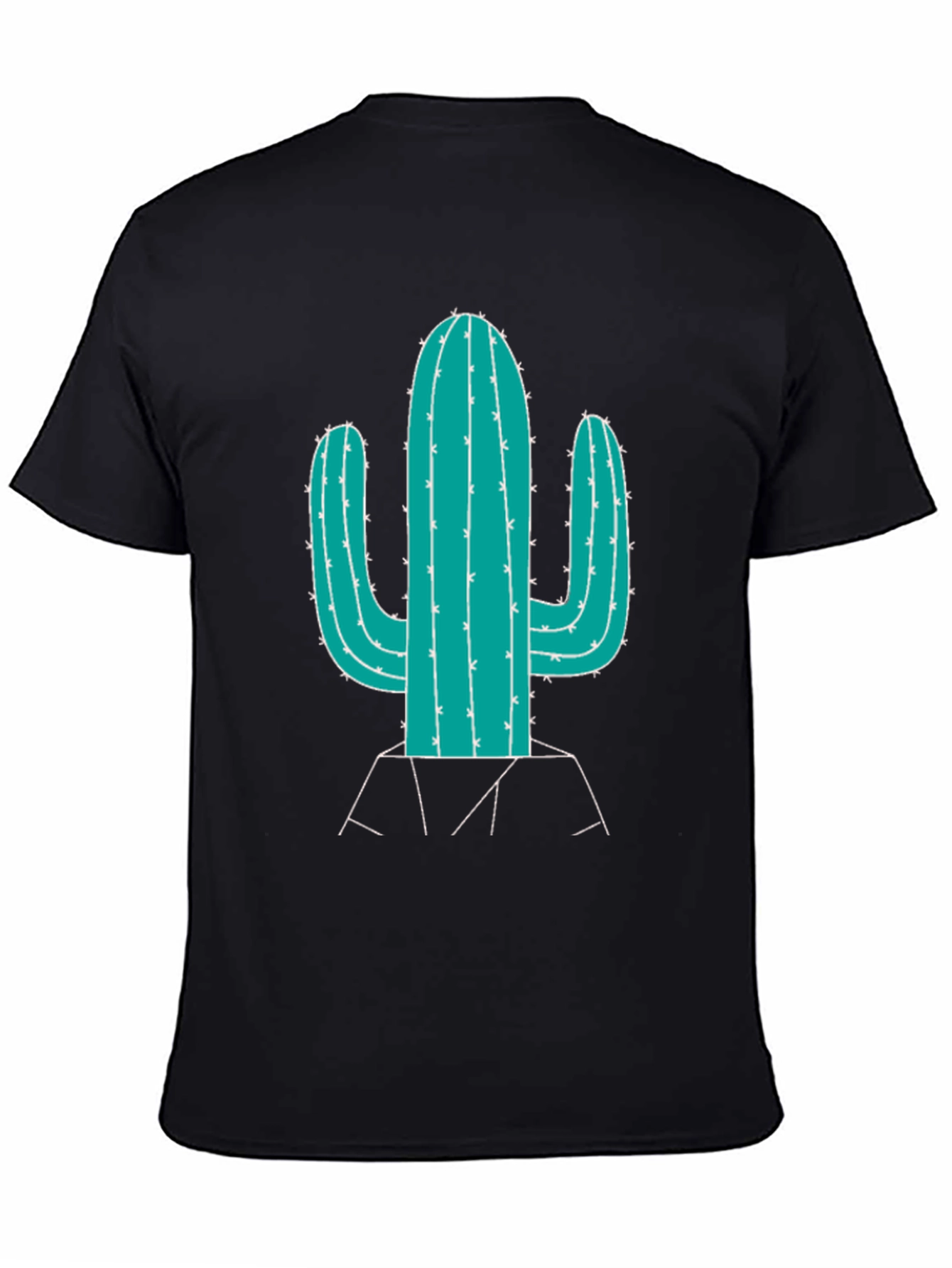 Cactus Graphic Tee - Mens Casual Black T-Shirt