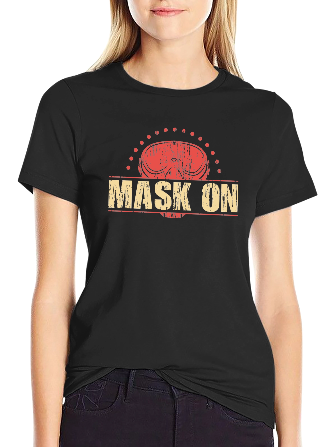 Distressed Mask On Graphic Tee