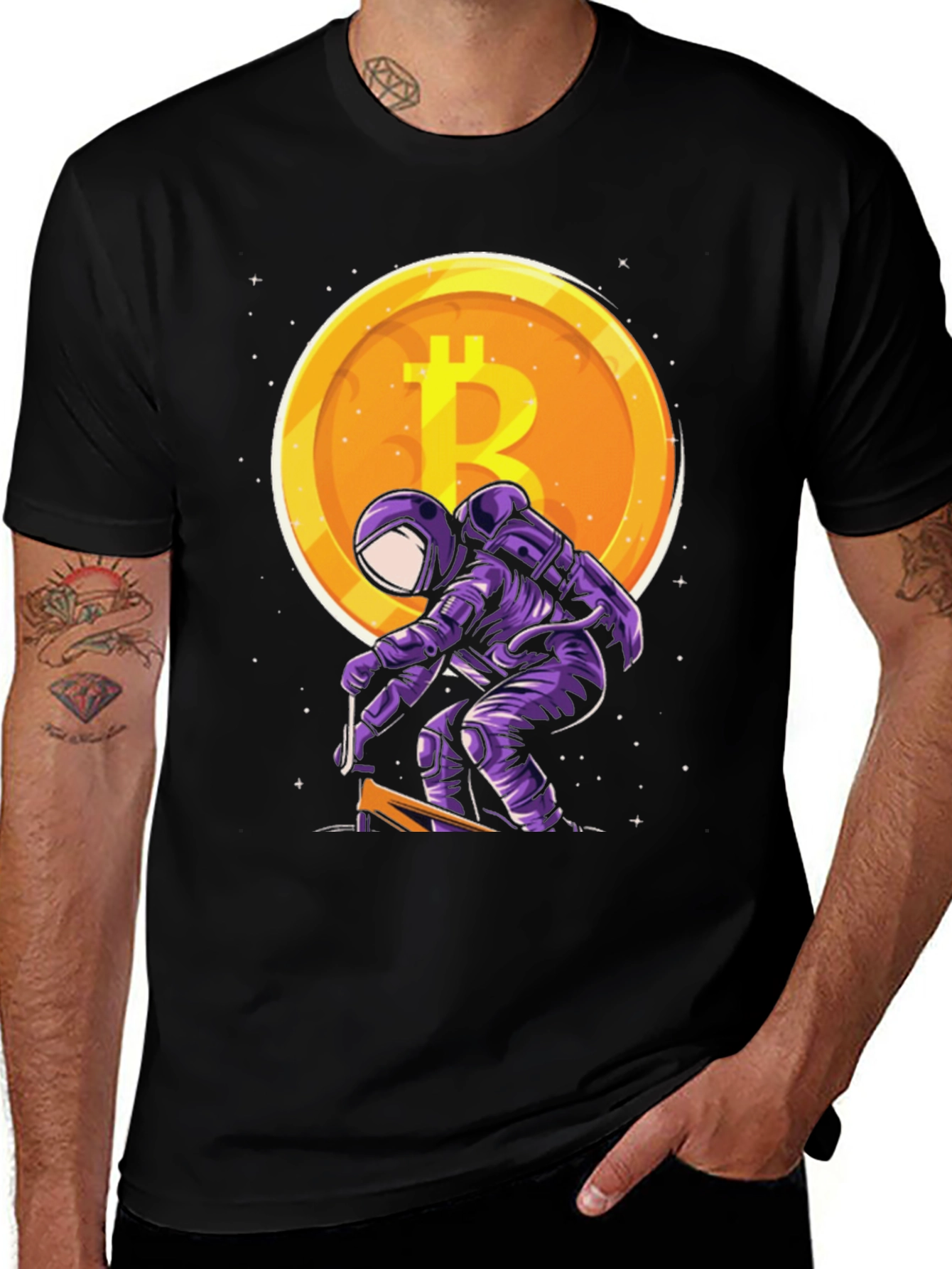 Bitcoin Astronaut T-Shirt - Crypto Moon Mission Tee