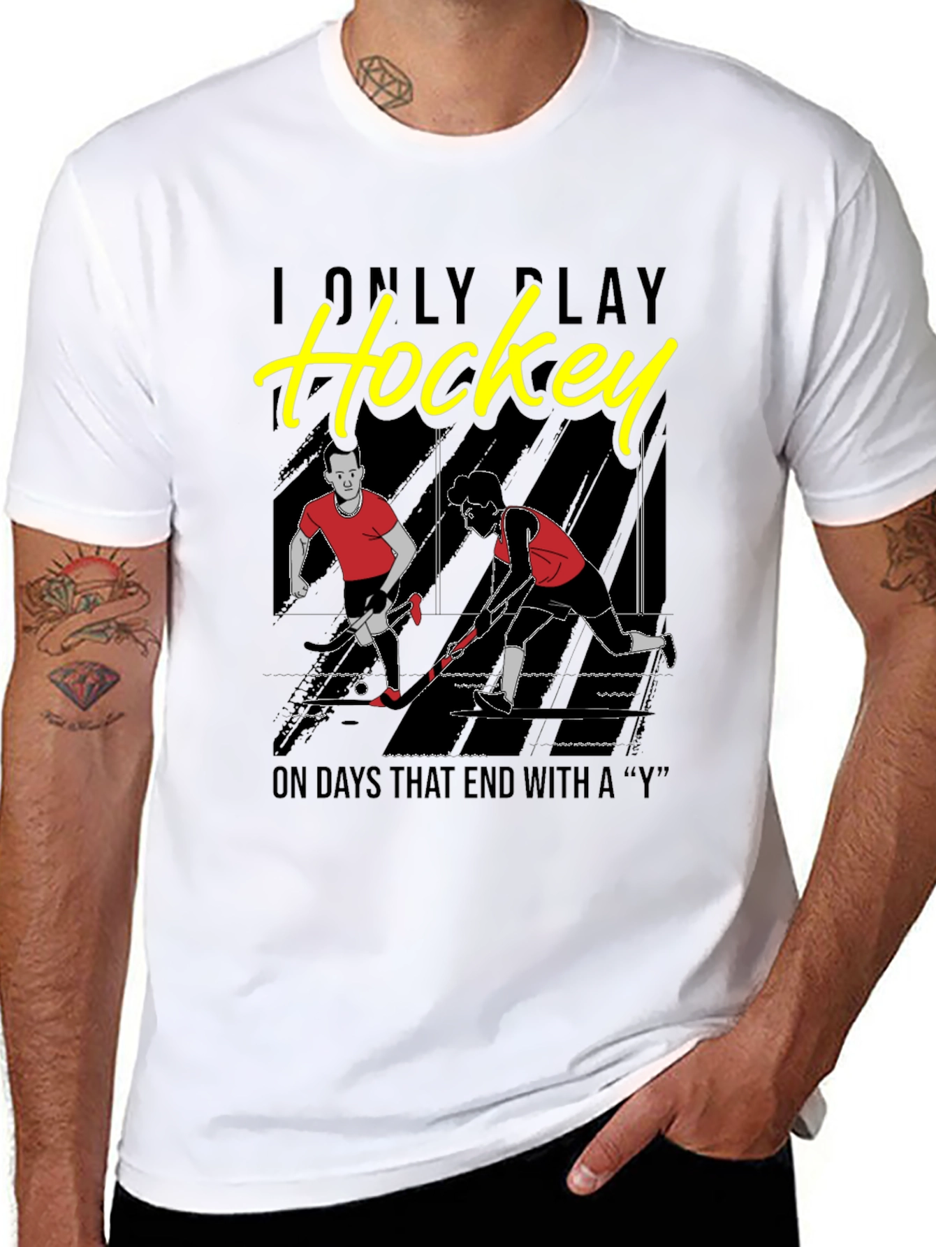 Funny Hockey Player Graphic T-Shirt