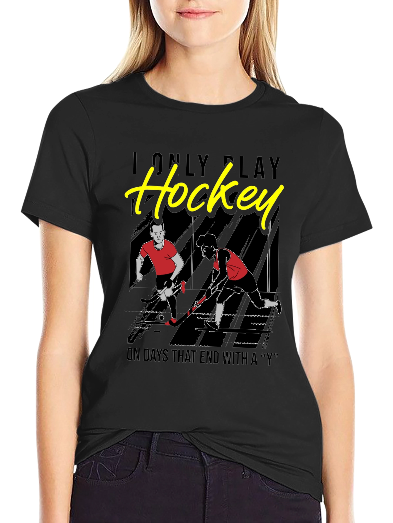 Funny Hockey Player Graphic T-Shirt