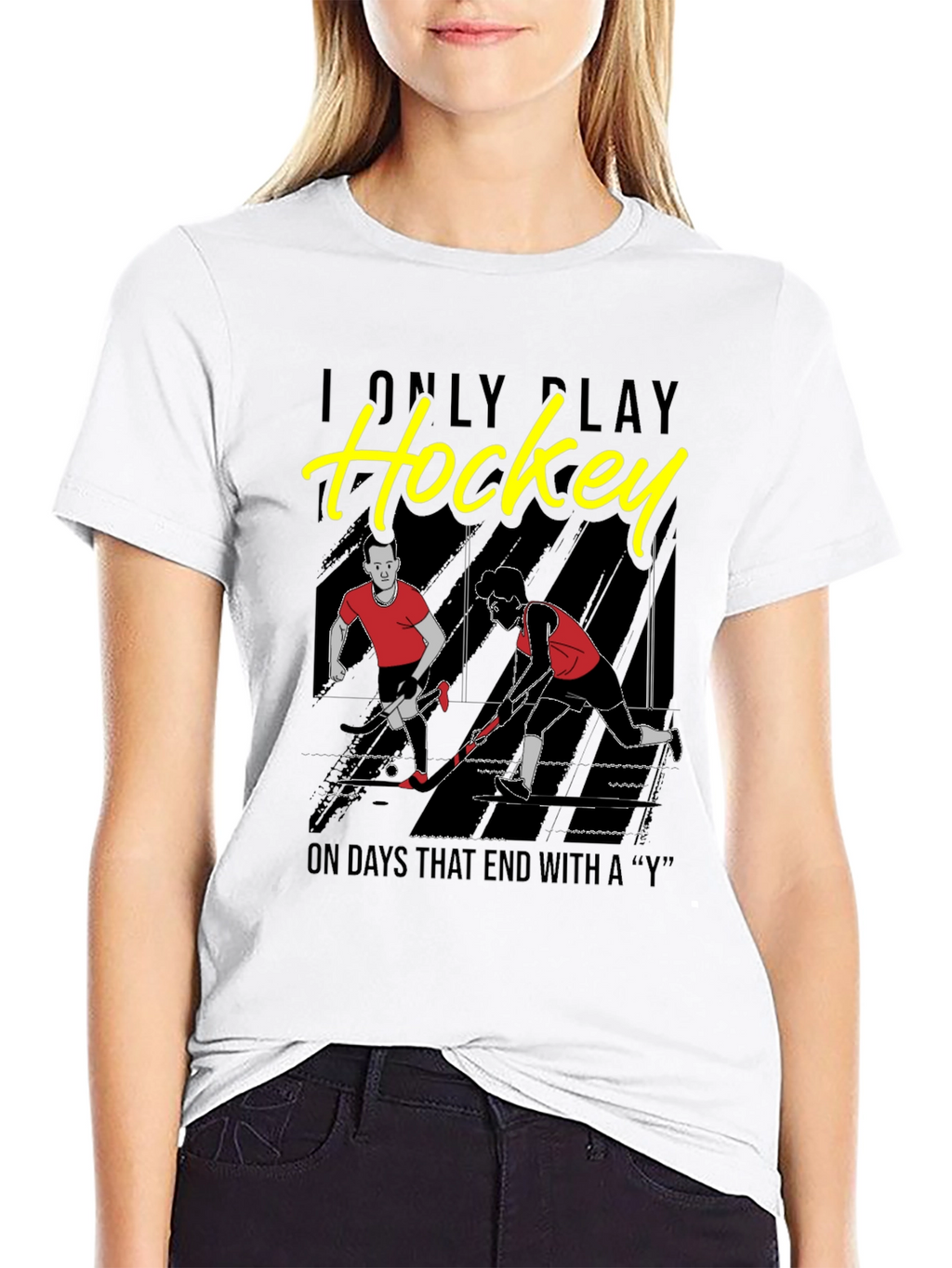 Funny Hockey Player Graphic T-Shirt