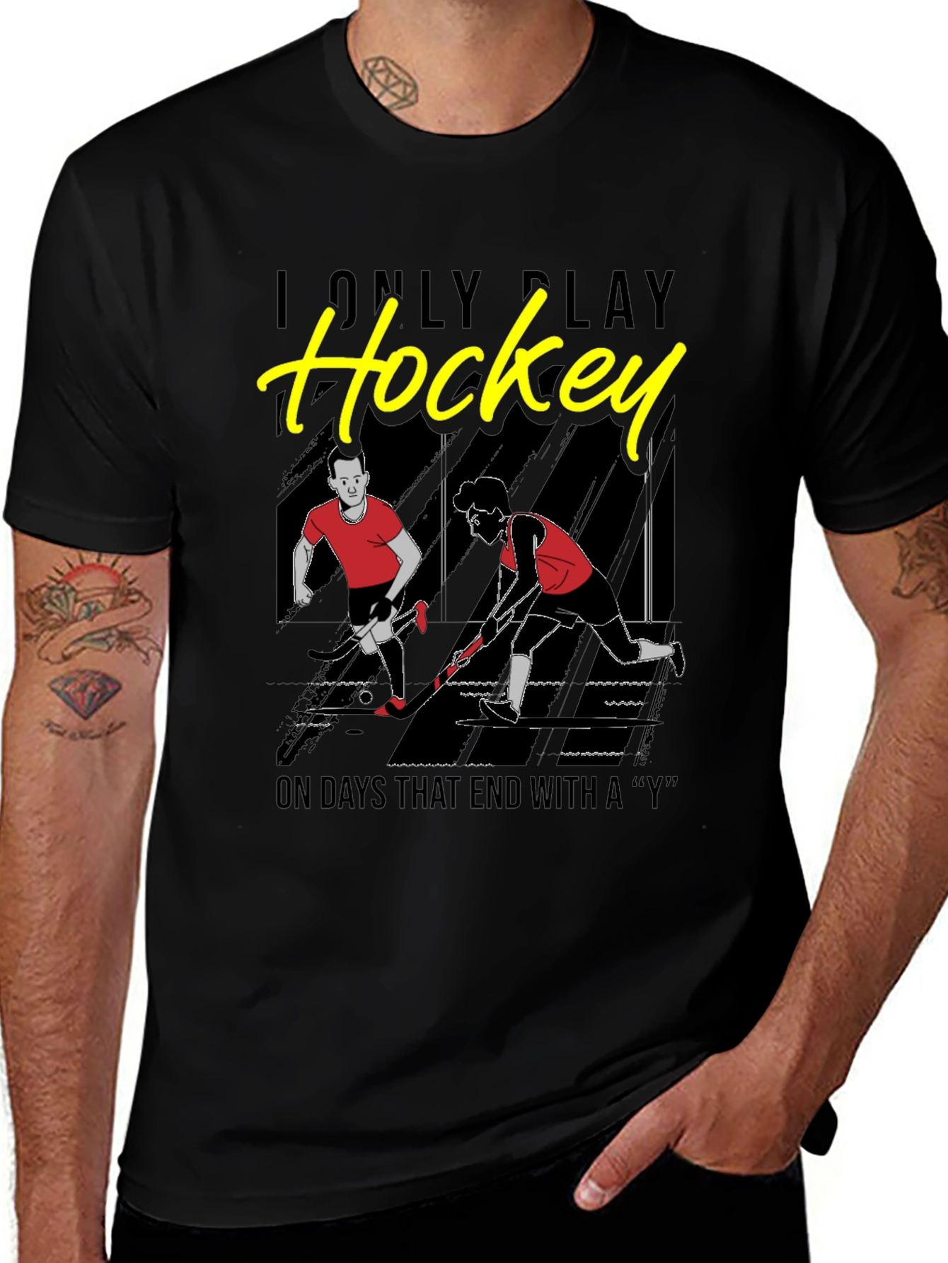 Funny Hockey Player Graphic T-Shirt
