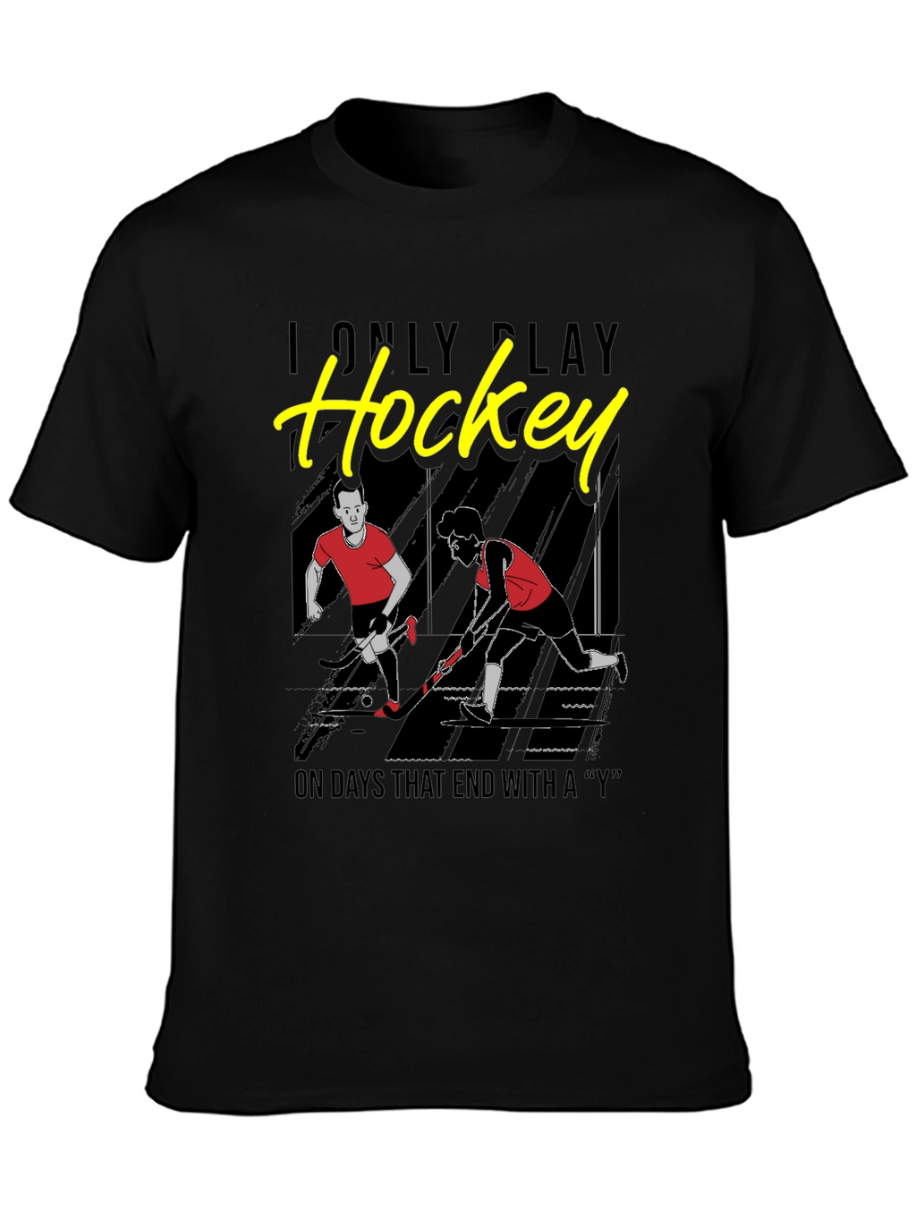 Funny Hockey Player Graphic T-Shirt