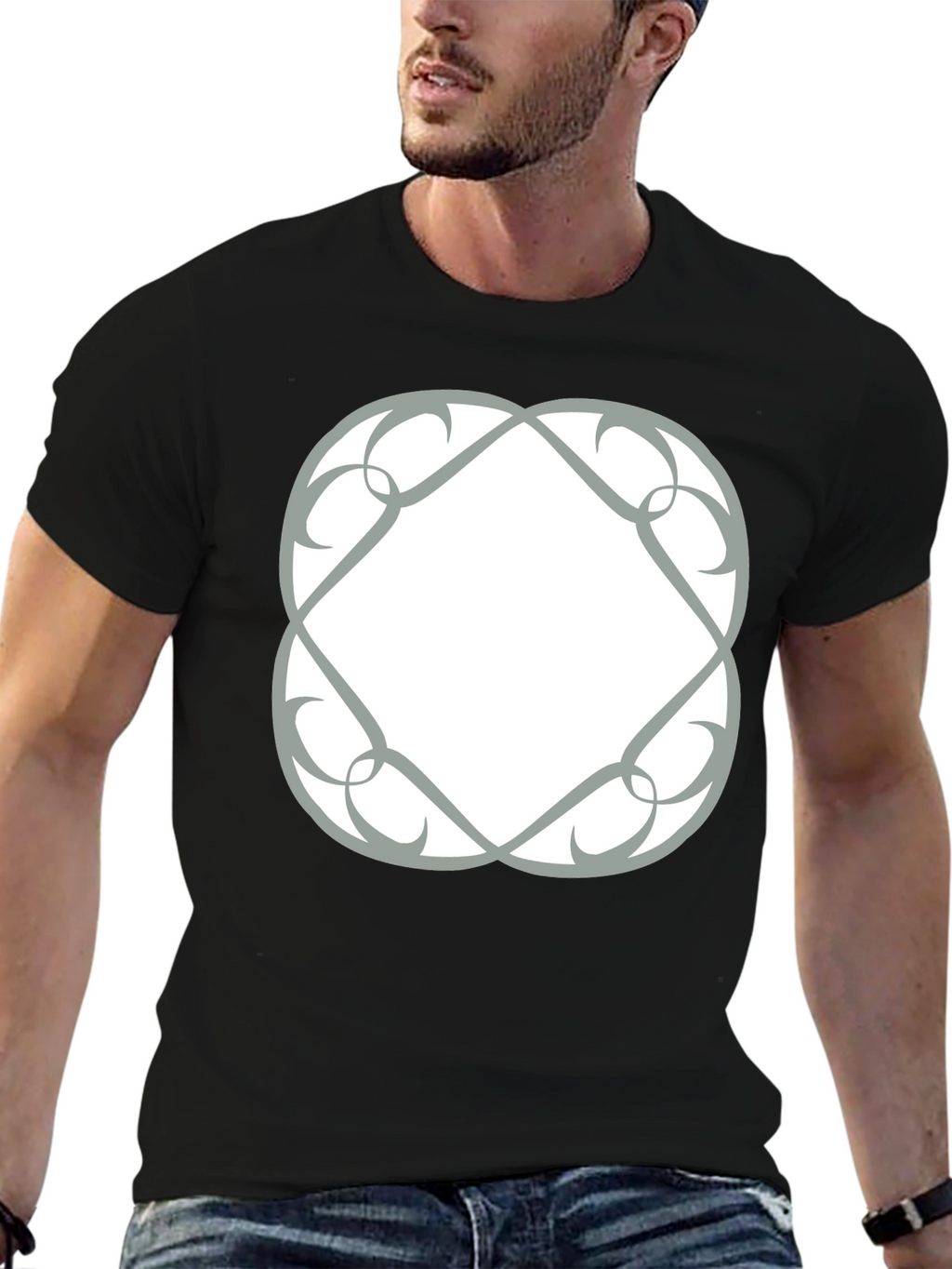 Abstract Graphic Print Black T-Shirt