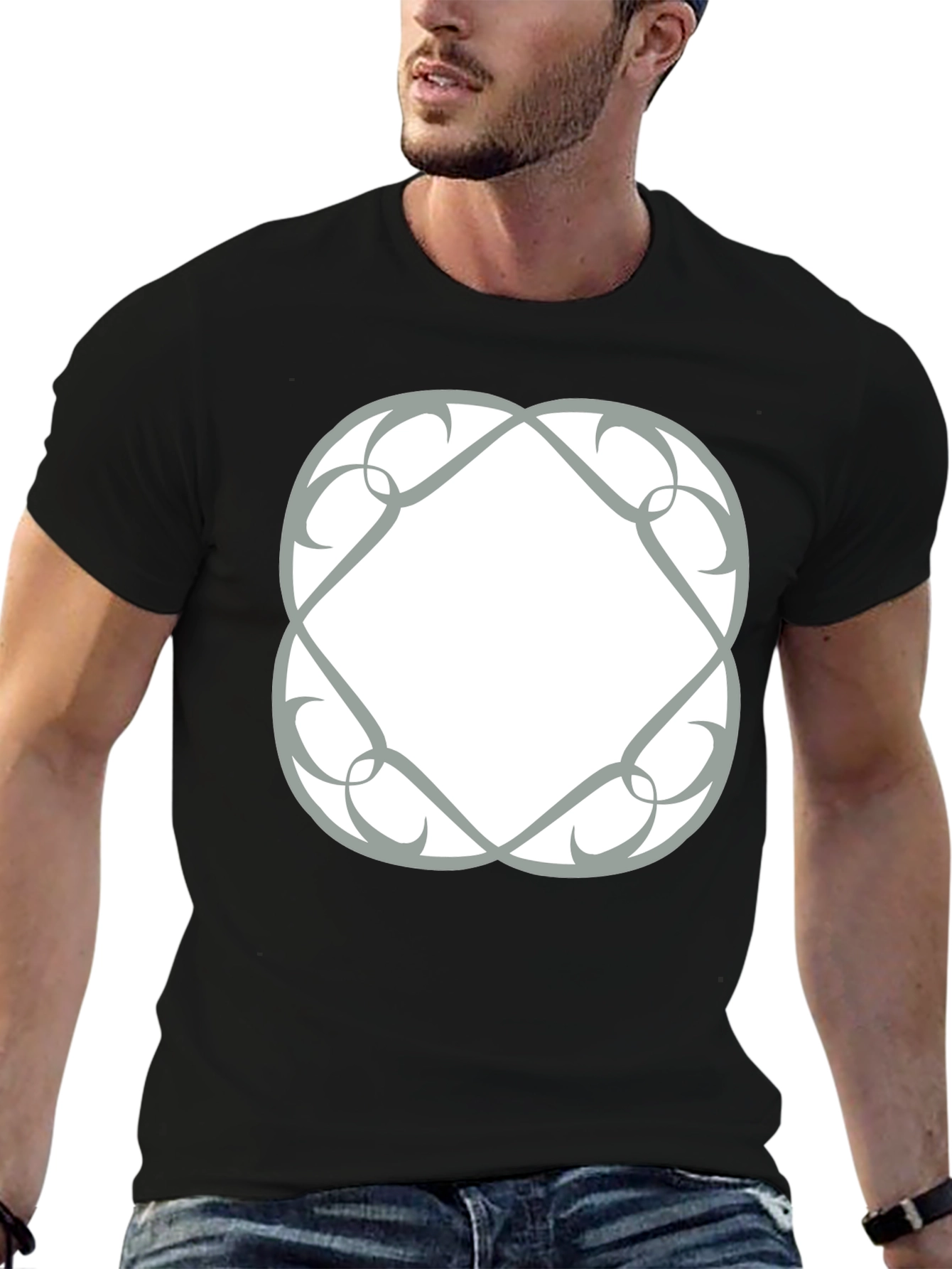 Abstract Graphic Print Black T-Shirt