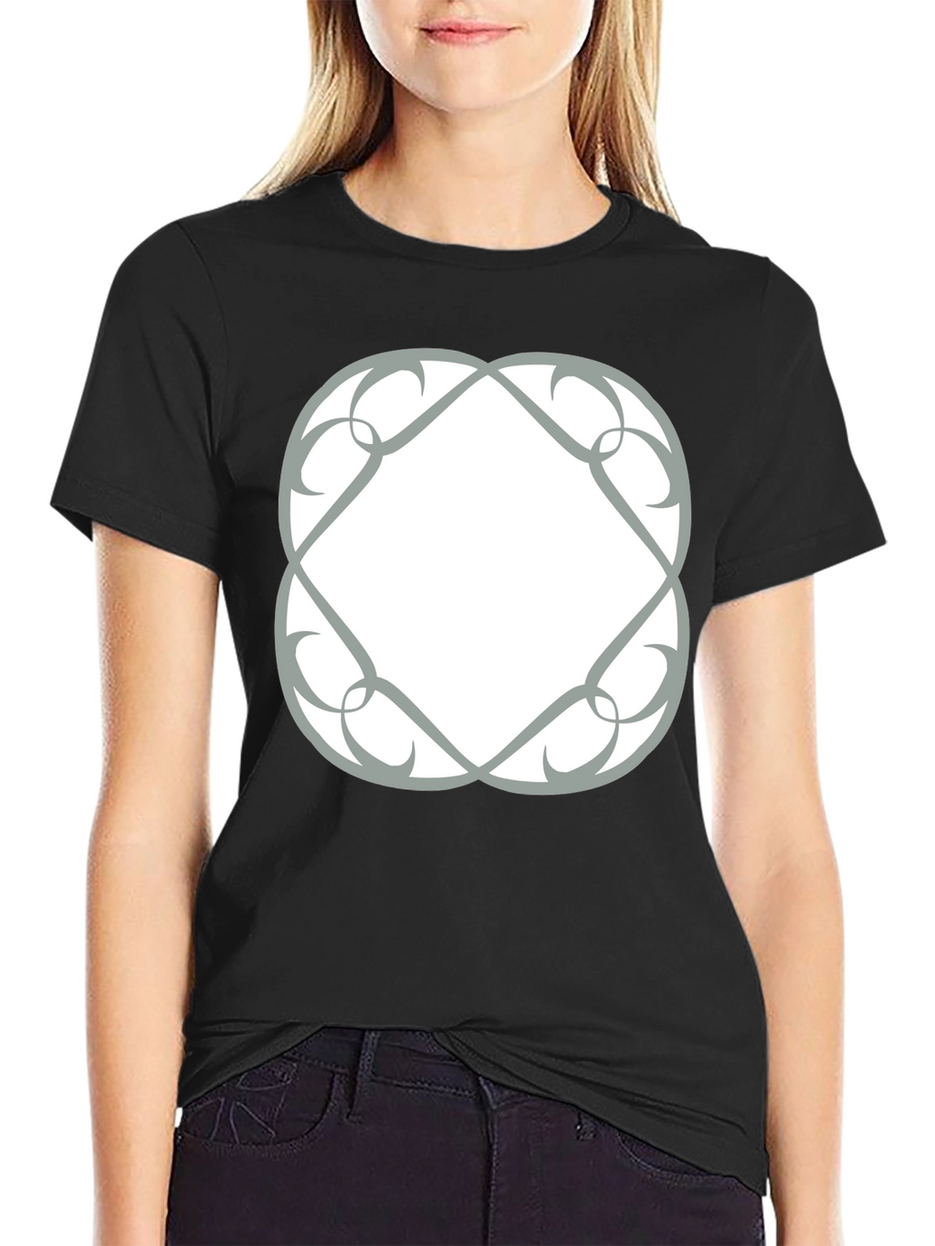 Abstract Graphic Print Black T-Shirt