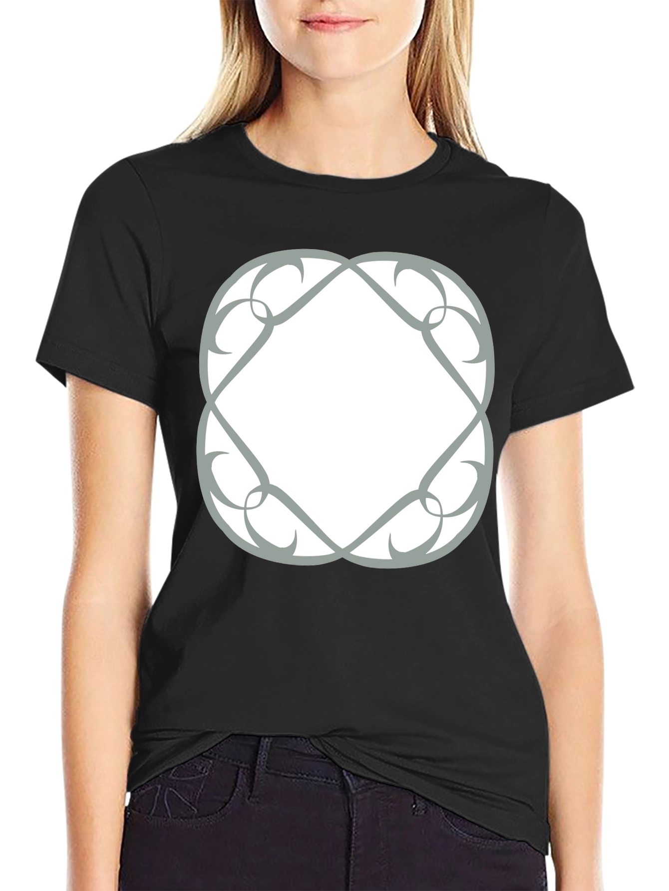 Abstract Graphic Print Black T-Shirt