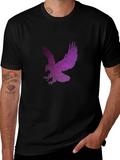 Geometric Eagle Graphic Black T-Shirt