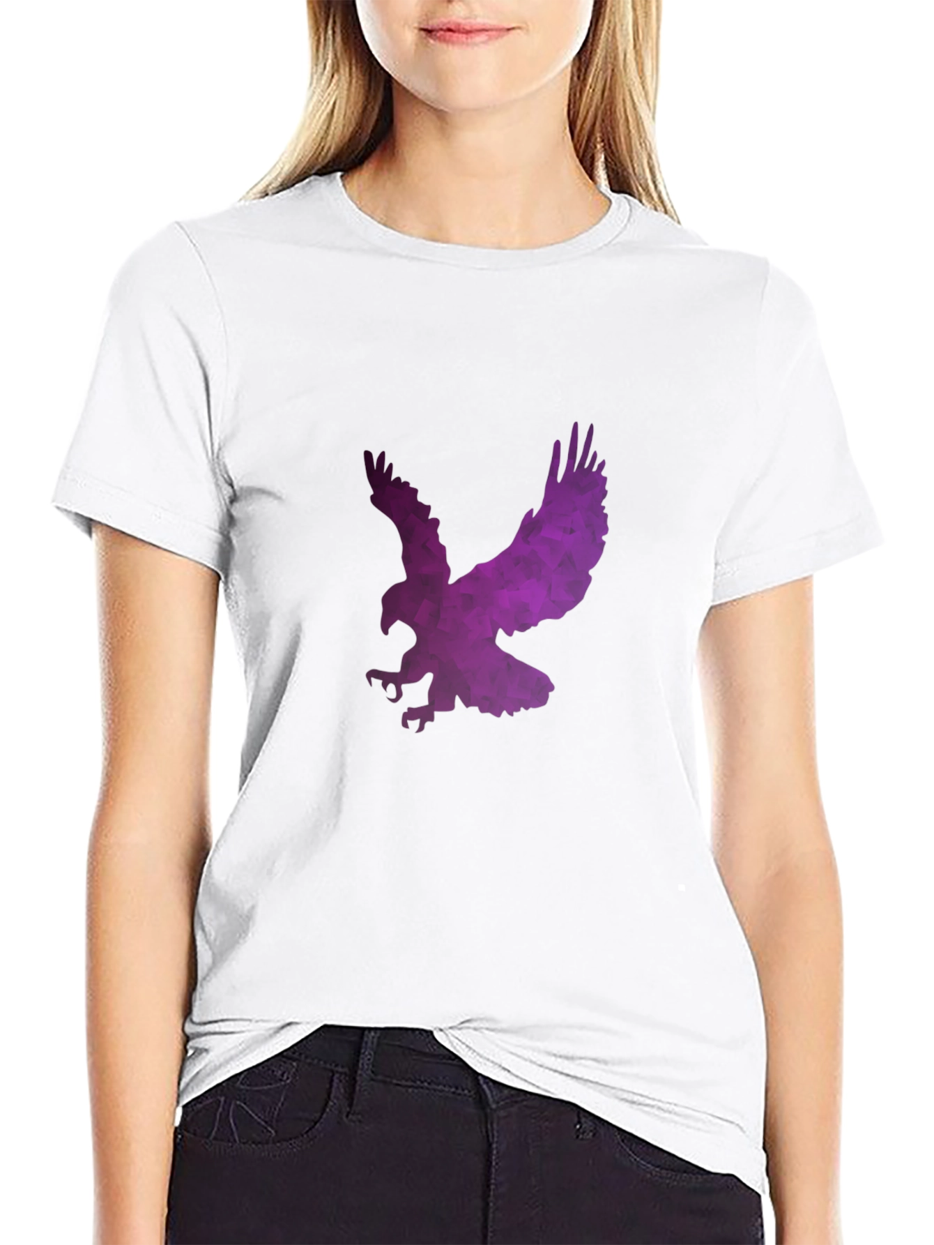 Geometric Eagle Graphic Black T-Shirt