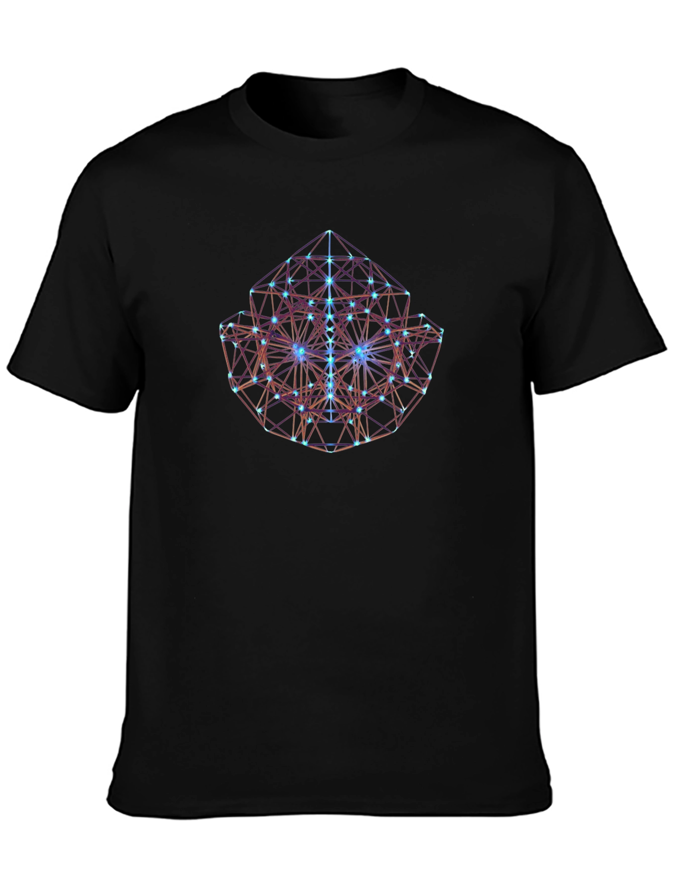 Geometric Cube Graphic Tee - Black