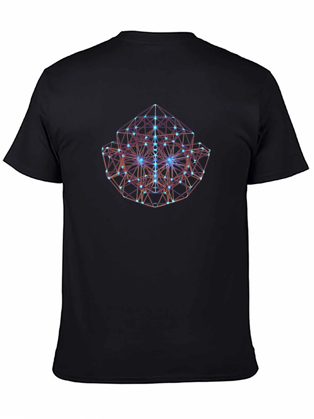 Geometric Cube Graphic Tee - Black