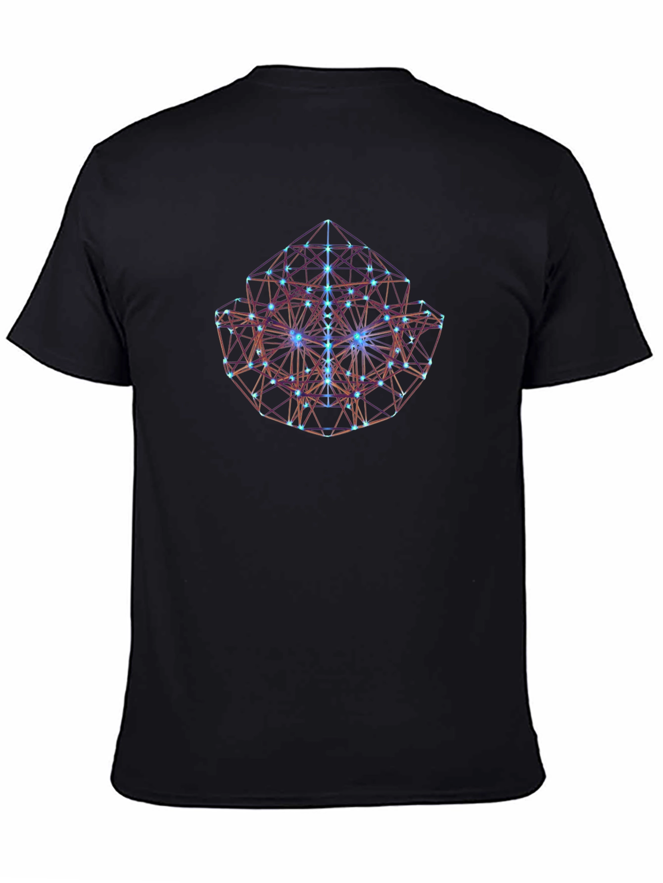 Geometric Cube Graphic Tee - Black