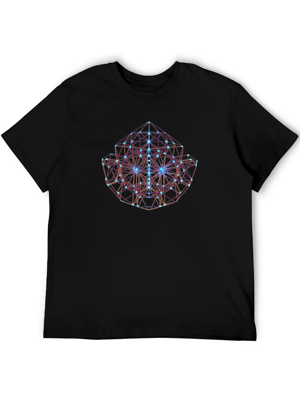 Geometric Cube Graphic Tee - Black