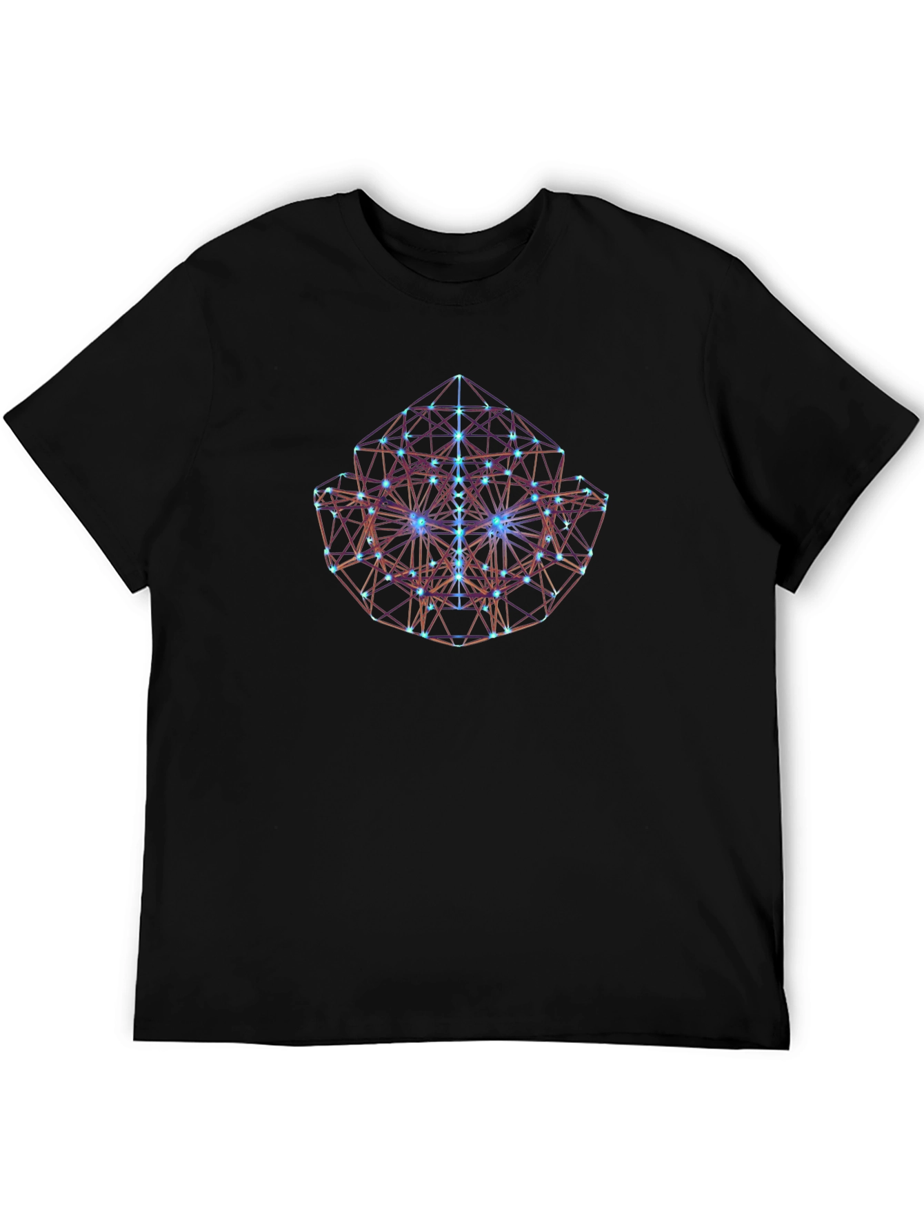 Geometric Cube Graphic Tee - Black
