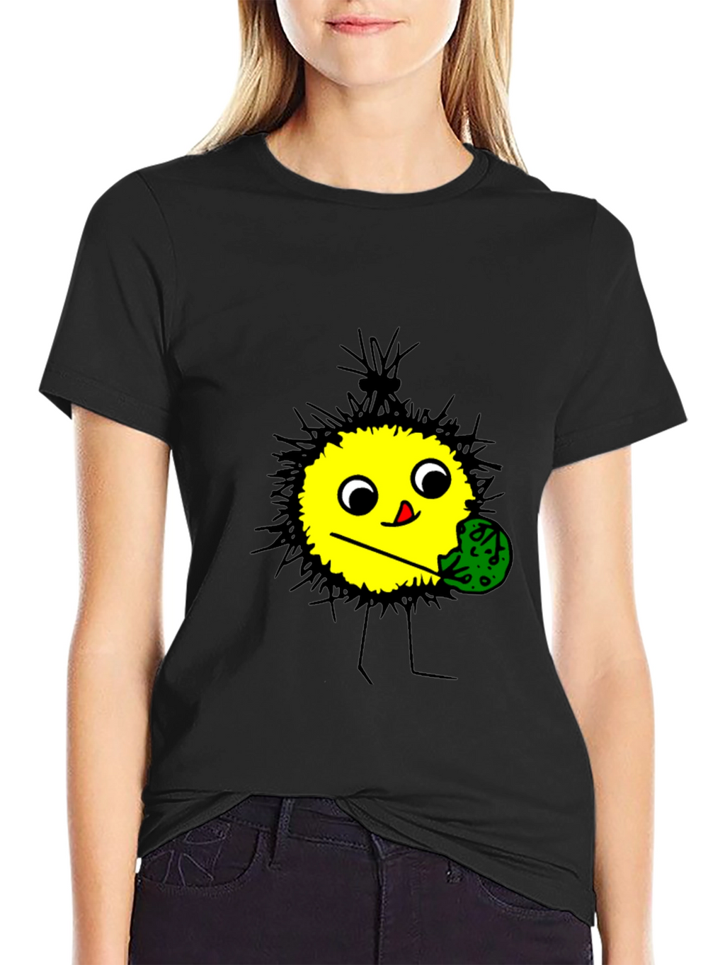 Funny Cartoon Character T-Shirt - Black