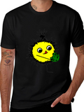 Funny Cartoon Character T-Shirt - Black