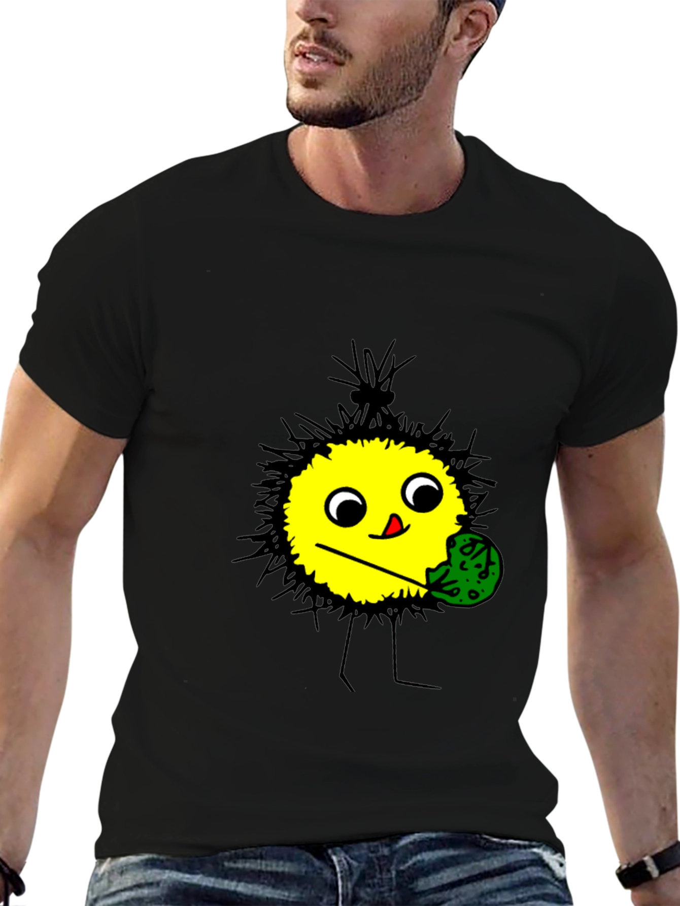 Funny Cartoon Character T-Shirt - Black