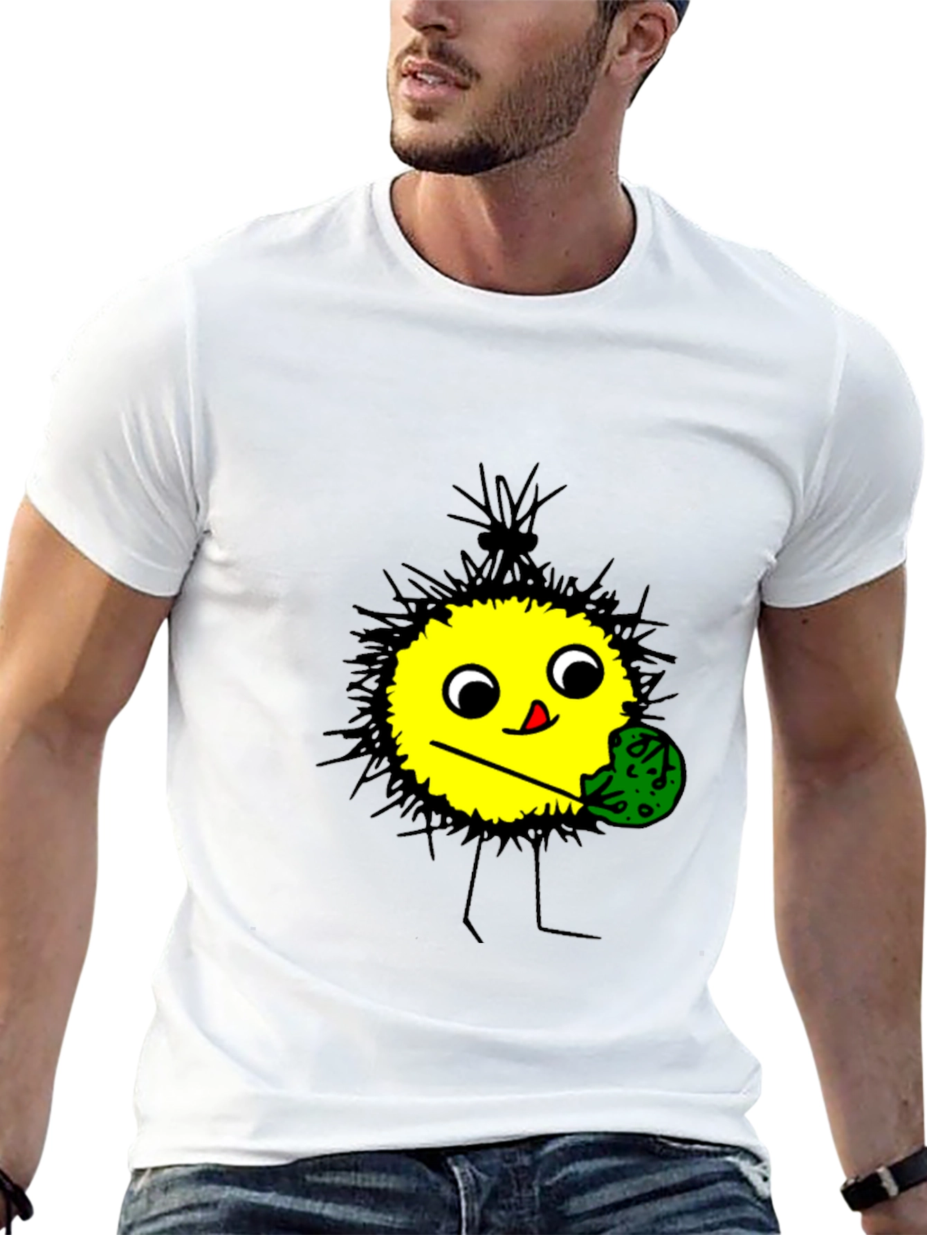 Funny Cartoon Character T-Shirt - Black