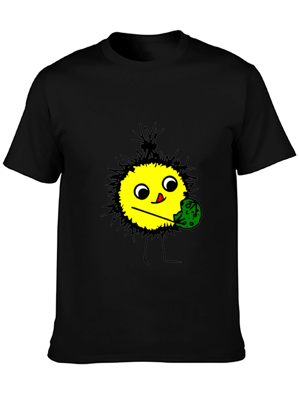 Funny Cartoon Character T-Shirt - Black