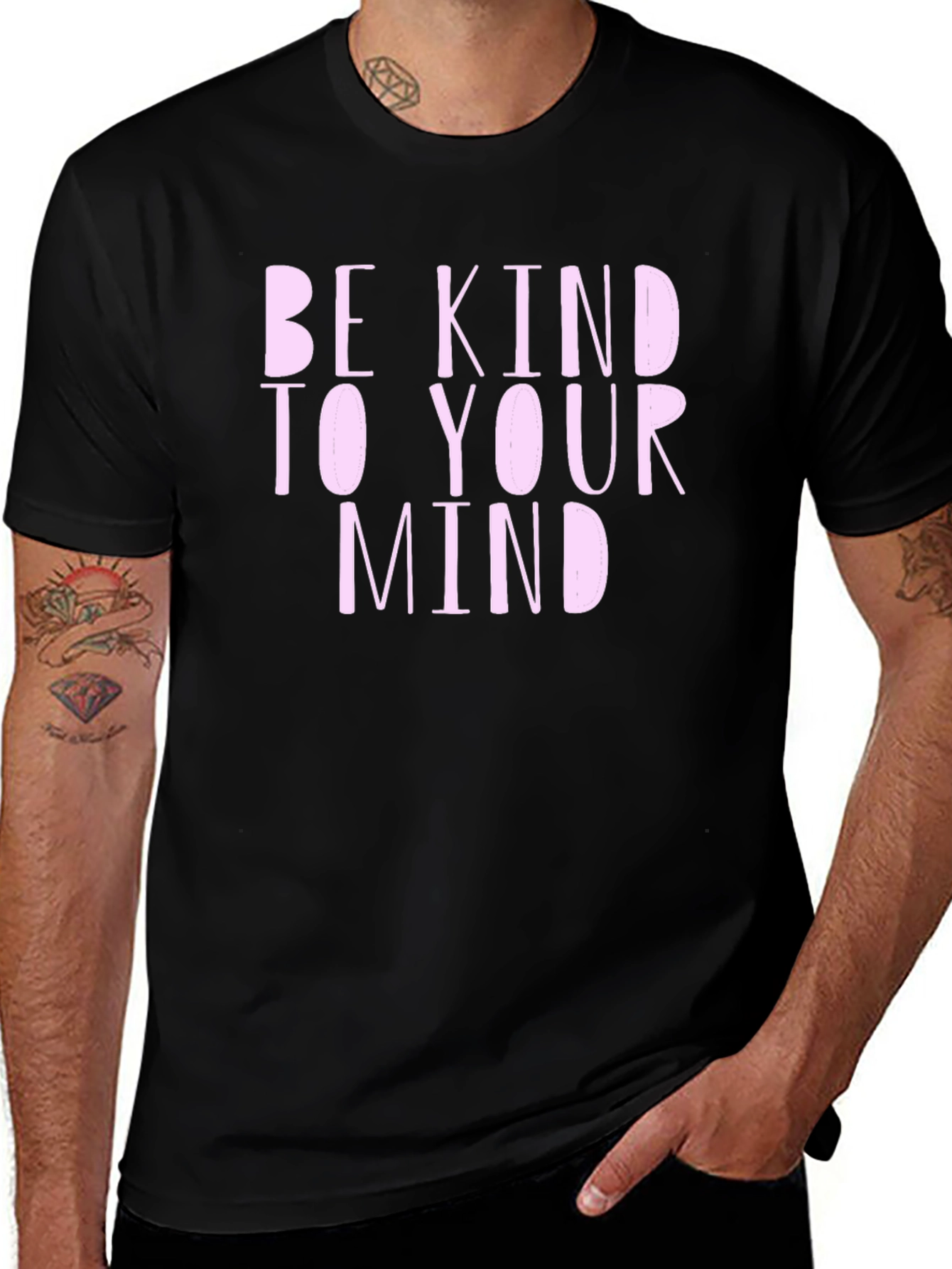 Be Kind To Your Mind Graphic Tee - Black Cotton T-Shirt