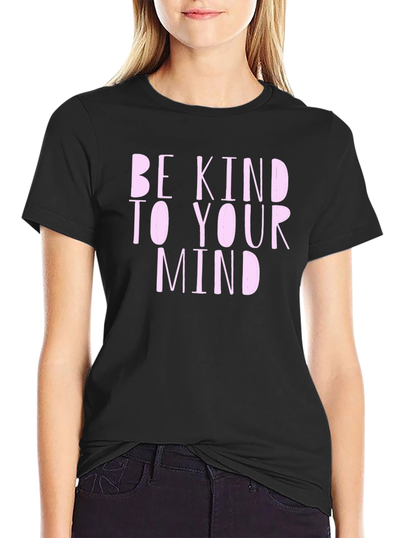 Be Kind To Your Mind Graphic Tee - Black Cotton T-Shirt