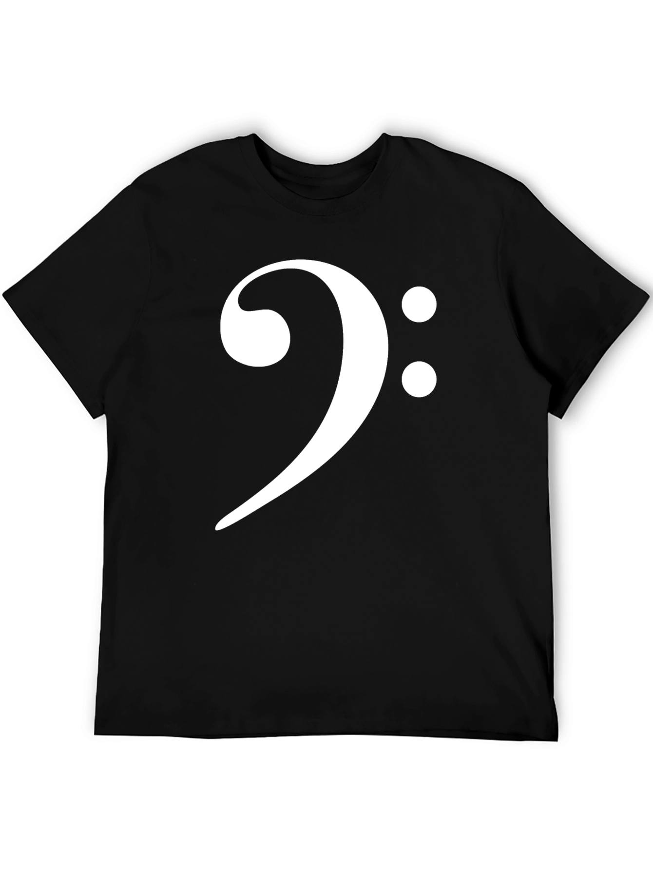 Bass Clef Black T-Shirt Music Lover Tee