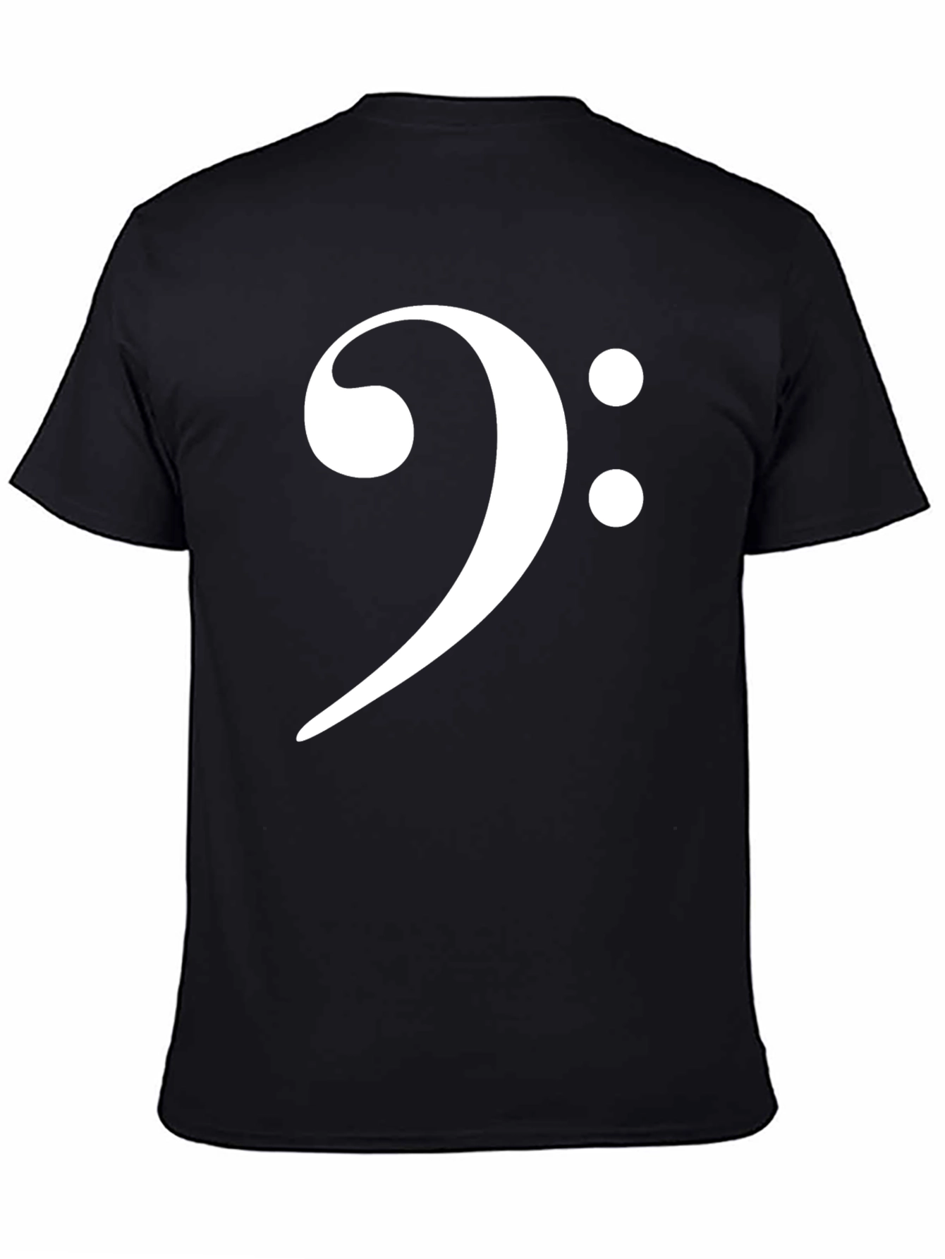 Bass Clef Black T-Shirt Music Lover Tee