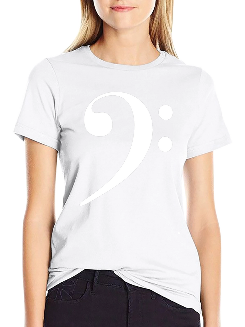 Bass Clef Black T-Shirt Music Lover Tee